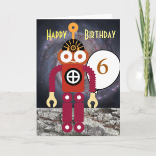 Cartoon Robot Editable Children's Birthday Karte