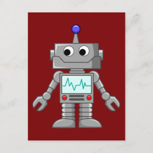 Cartoon-Roboter Postkarte