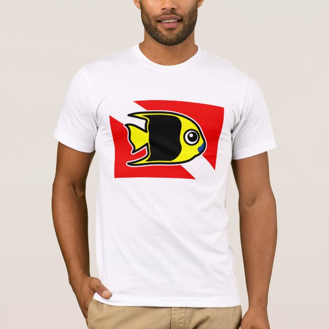 Cartoon Rock Beauty Dive Flag T-Shirt (Vorderseite)