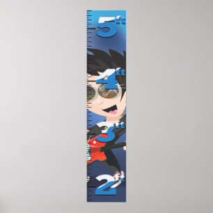 Cartoon Rock Star Wachstumsdiagramm. Poster