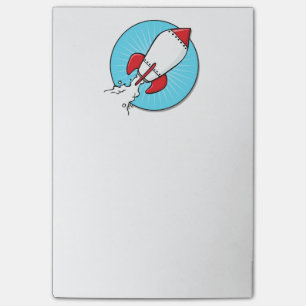 Cartoon RocketShip Entwurf Post-it Klebezettel