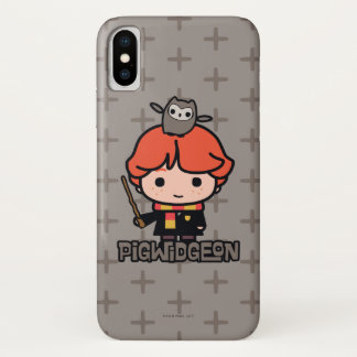 Cartoon Ron Weasley und Pigwidgeon iPhone X Hülle