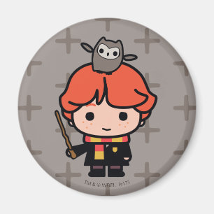 Cartoon Ron Weasley und Pigwidgeon Magnet