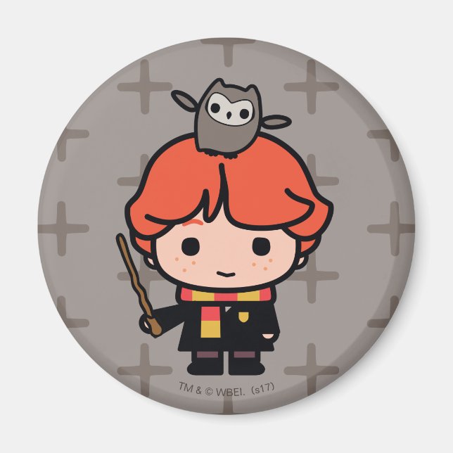 Cartoon Ron Weasley und Pigwidgeon Magnet (Vorne)