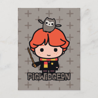 Cartoon Ron Weasley und Pigwidgeon Postkarte
