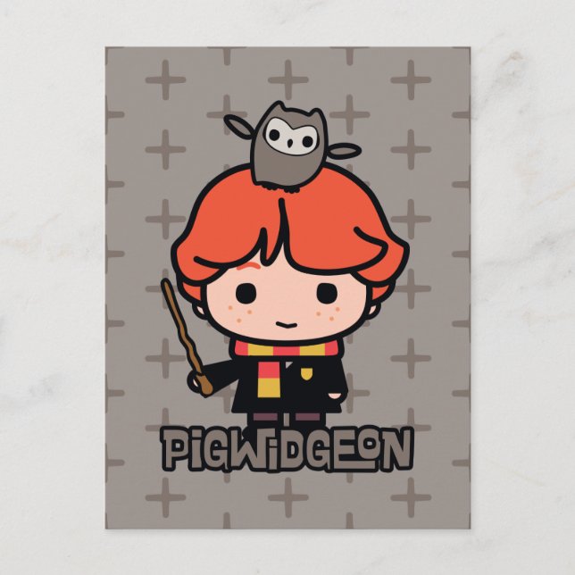 Cartoon Ron Weasley und Pigwidgeon Postkarte (Vorderseite)