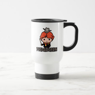 Cartoon Ron Weasley und Pigwidgeon Reisebecher