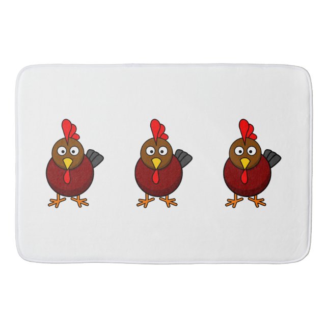 Cartoon-Rooster  Badematte (Vorderseite)