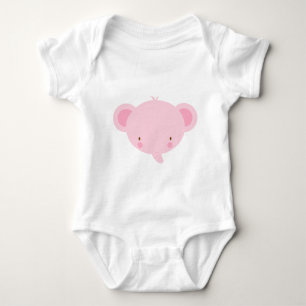 Cartoon-rosa Elefant Baby Strampler