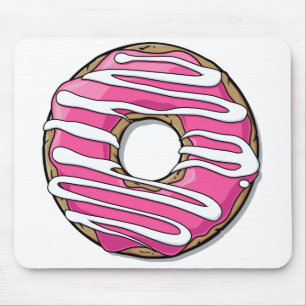 Cartoon-rosa Krapfen mit Zuckerglasur Mousepad