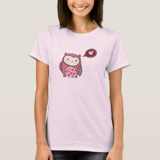 Cartoon Rosa Liebe Owl T-Shirt
