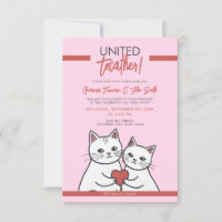 Cartoon, rot-weiße, weißliche Katzen Hochzeiten