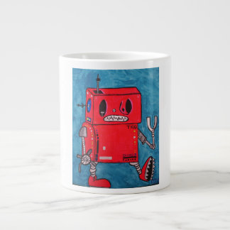 Cartoon-rote Roboter-Kaffee-Tasse Jumbo-Tasse