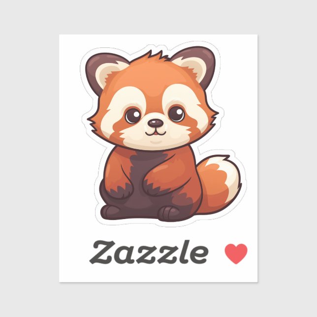Cartoon Roter Panda Aufkleber (Blatt)