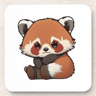 Cartoon Roter Panda Getränkeuntersetzer