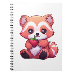 Cartoon Roter Panda Notizblock