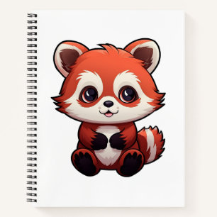 Cartoon Roter Panda Notizbuch