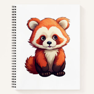 Cartoon Roter Panda Notizbuch