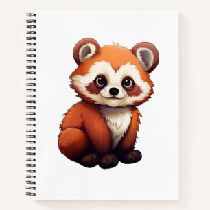Cartoon Roter Panda Notizbuch
