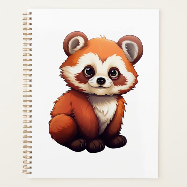 Cartoon Roter Panda Planer (Vorderseite)