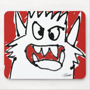 Cartoon-rotes Monster wütendes niedliches Mousepad
