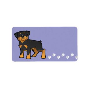 Cartoon Rottweiler Adressaufkleber