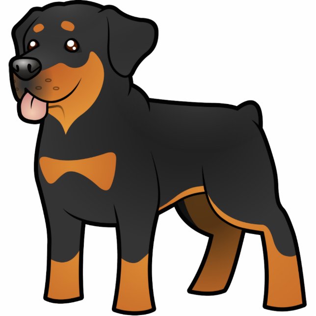 Cartoon Rottweiler Fotoskulptur Magnet (Vorne)