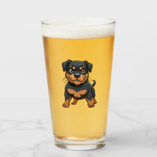 Cartoon Rottweiler Niedlich hart Glas