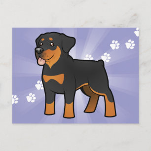 Cartoon Rottweiler Postkarte