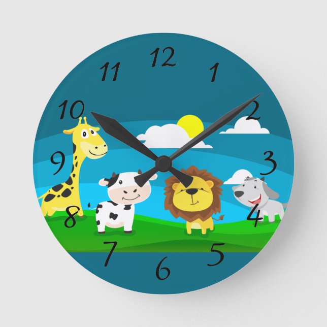 Cartoon        runde wanduhr (Vorderseite)