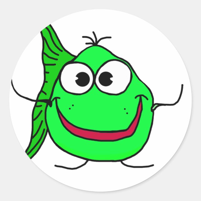 Cartoon Runder Aufkleber (Vorderseite)