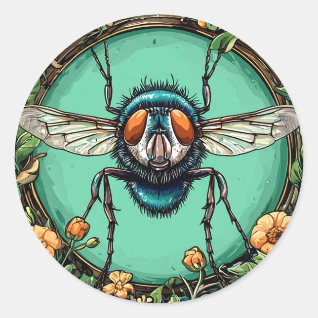 Cartoon Runder Aufkleber (Vorderseite)