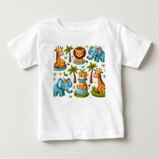 Cartoon Safari Animals Baby T - Shirt