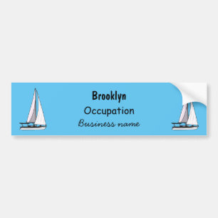 Cartoon Sailboat Autoaufkleber