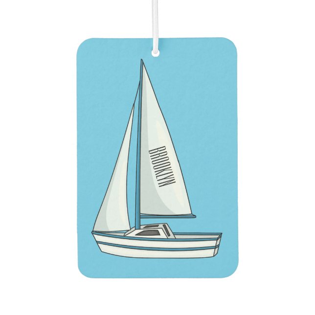 Cartoon Sailboat Autolufterfrischer (Vorderseite)