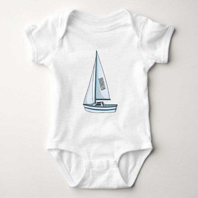 Cartoon Sailboat Baby Strampler (Vorderseite)