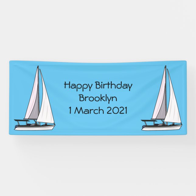 Cartoon Sailboat Banner (Horizontal)