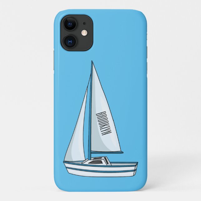 Cartoon Sailboat Case-Mate iPhone Hülle (Rückseite)