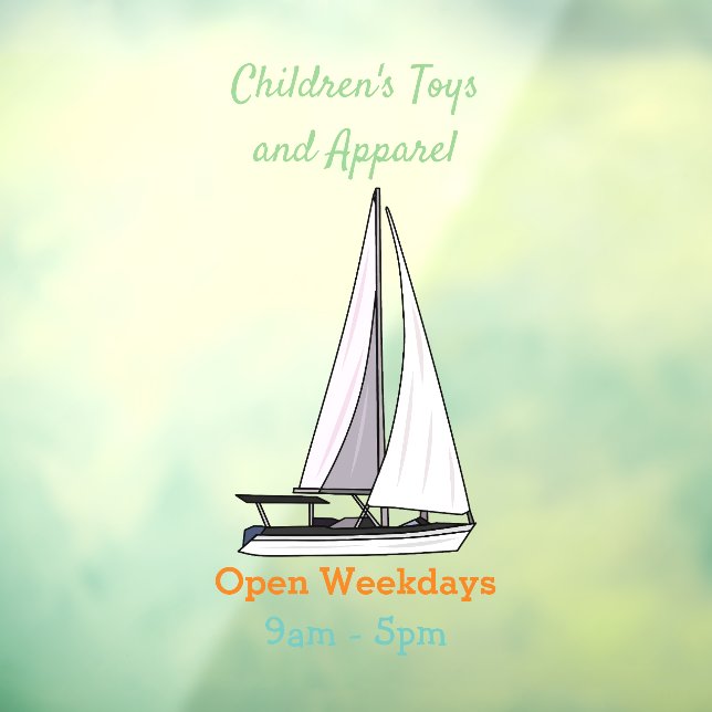 Cartoon Sailboat Fensteraufkleber (Blatt 3)