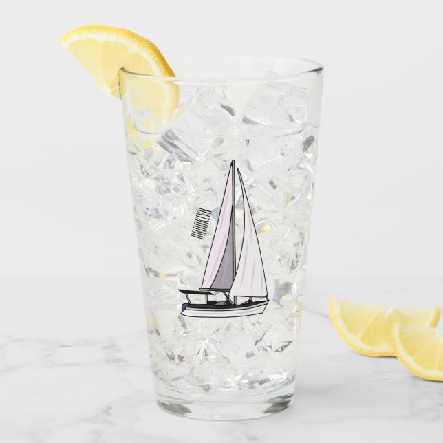Cartoon Sailboat Glas (Vorderseite Ice)