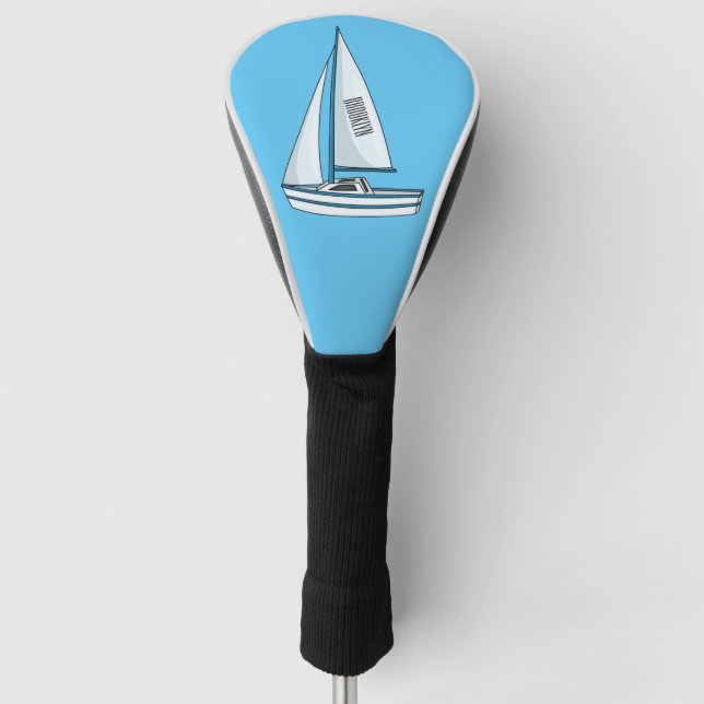 Cartoon Sailboat Golf Headcover (Vorderseite)