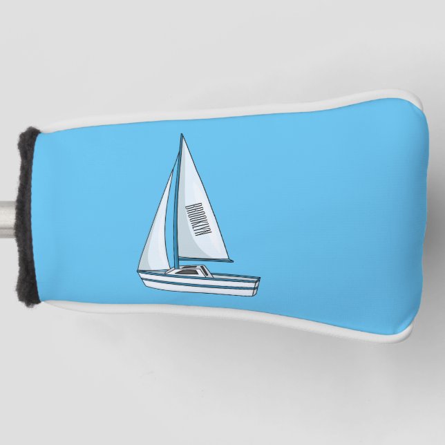 Cartoon Sailboat Golf Headcover (Vorderseite)