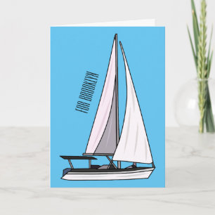 Cartoon Sailboat Karte