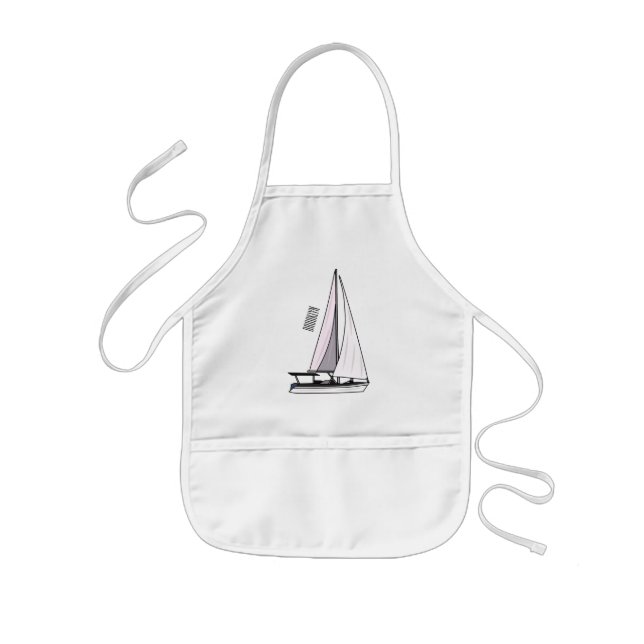 Cartoon Sailboat Kinderschürze (Vorne)