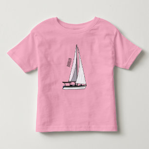 Cartoon Sailboat Kleinkind T-shirt