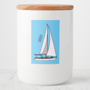 Cartoon Sailboat Lebensmitteletikett