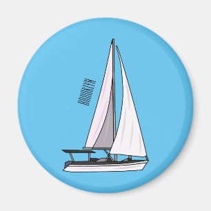 Cartoon Sailboat Magnet