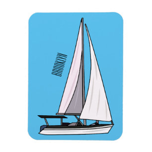 Cartoon Sailboat Magnet