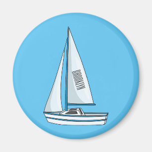 Cartoon Sailboat Magnet