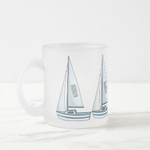 Cartoon Sailboat Mattglastasse